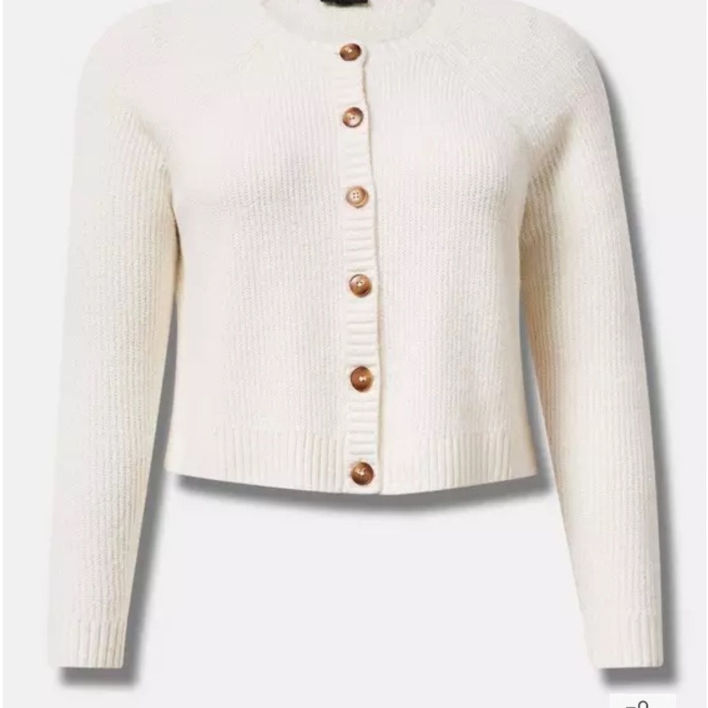 Torrid Cream Button-Up Cardigan Sweater Size 4